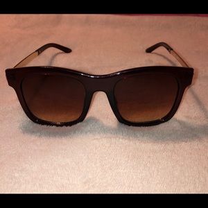 Brown and Gold Wayfarer Sunglasses